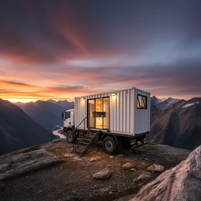 Visby container houses also work great to use as unusually large and comfortable motorhomes.